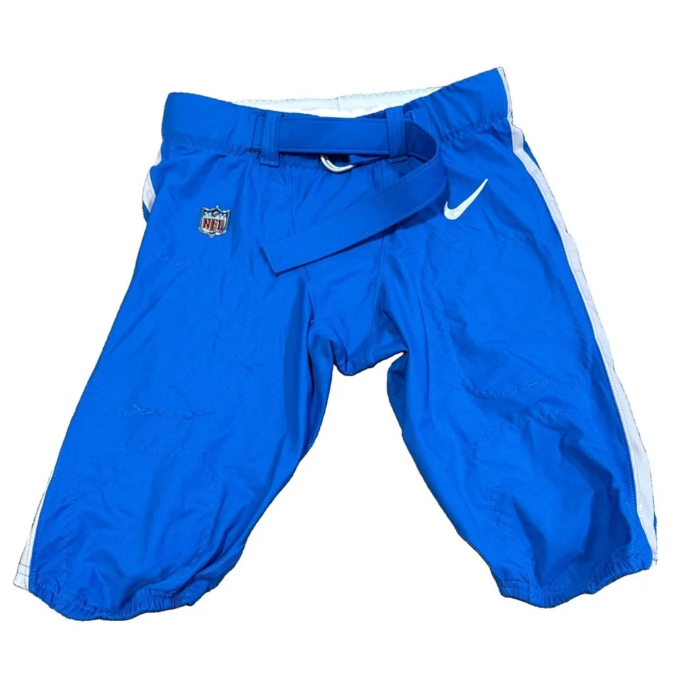 2023 Detroit Lions NFL Game Issued Worn Blue Pants Nike DRI-FIT Size 38 Short